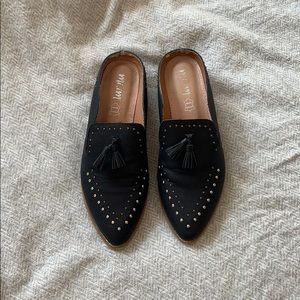 Black Studded Loafers - Size 10